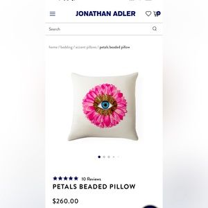 Jonathan Adler Pedals Beaded Throw Pillow